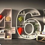 Kostenlose Geburtstagskarte Happy Birthday mit Spruch zum 46. Geburtstag