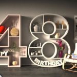 Kostenlose Geburtstagskarte Happy Birthday mit Spruch zum 48. Geburtstag