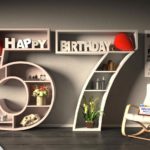 Kostenlose Geburtstagskarte Happy Birthday mit Spruch zum 57. Geburtstag