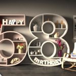 Kostenlose Geburtstagskarte Happy Birthday mit Spruch zum 58. Geburtstag