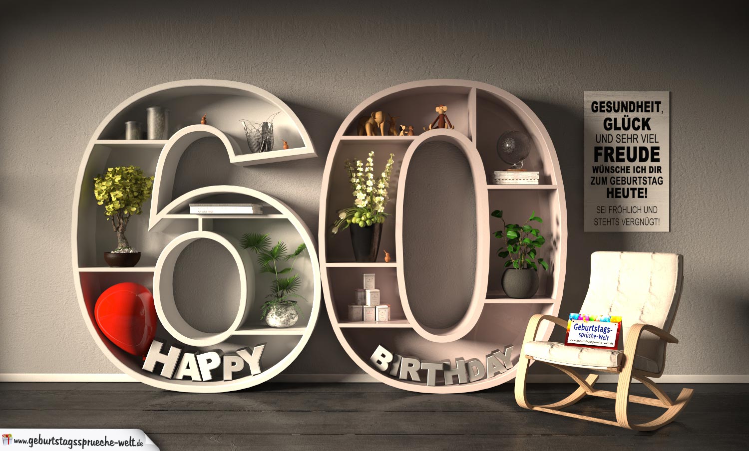 Kostenlose Geburtstagskarte Happy Birthday Mit Spruch Zum 60