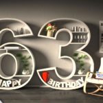 Kostenlose Geburtstagskarte Happy Birthday mit Spruch zum 63. Geburtstag