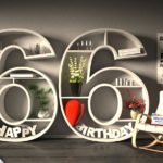 Kostenlose Geburtstagskarte Happy Birthday mit Spruch zum 66. Geburtstag