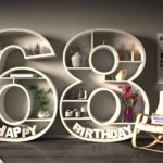 Kostenlose Geburtstagskarte Happy Birthday mit Spruch zum 68. Geburtstag