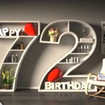 Kostenlose Geburtstagskarte Happy Birthday mit Spruch zum 72. Geburtstag