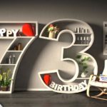 Kostenlose Geburtstagskarte Happy Birthday mit Spruch zum 73. Geburtstag