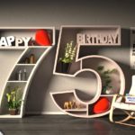 Kostenlose Geburtstagskarte Happy Birthday mit Spruch zum 75. Geburtstag