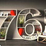 Kostenlose Geburtstagskarte Happy Birthday mit Spruch zum 76. Geburtstag