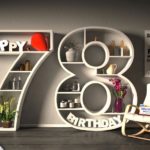 Kostenlose Geburtstagskarte Happy Birthday mit Spruch zum 78. Geburtstag