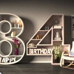 Kostenlose Geburtstagskarte Happy Birthday mit Spruch zum 84. Geburtstag