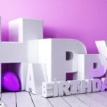 3D Happy Birthday Schriftzug mit Luftballon - 50 Geburtstag